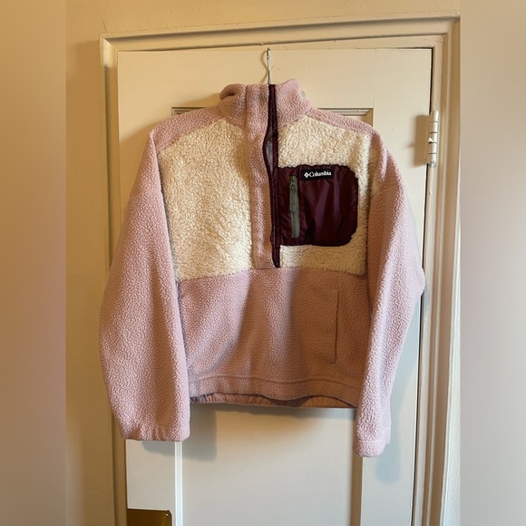 Ladies Columbia Fleece Pullover in Baby Pink Small - Picture 2 of 5